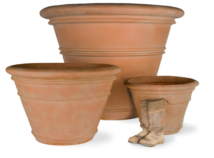 Large terracotta plant pots