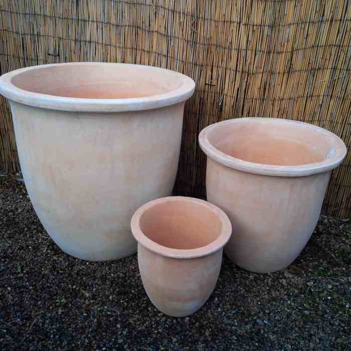 Large terracotta plant pots